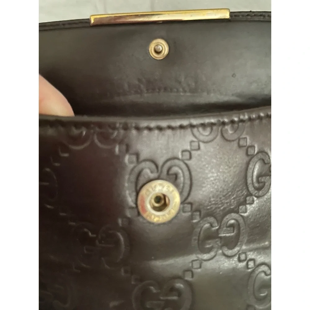 Gucci Dark Brown Guccissima Leather Long Continental Wallet Monogram Logo #665 - Picture 8 of 10